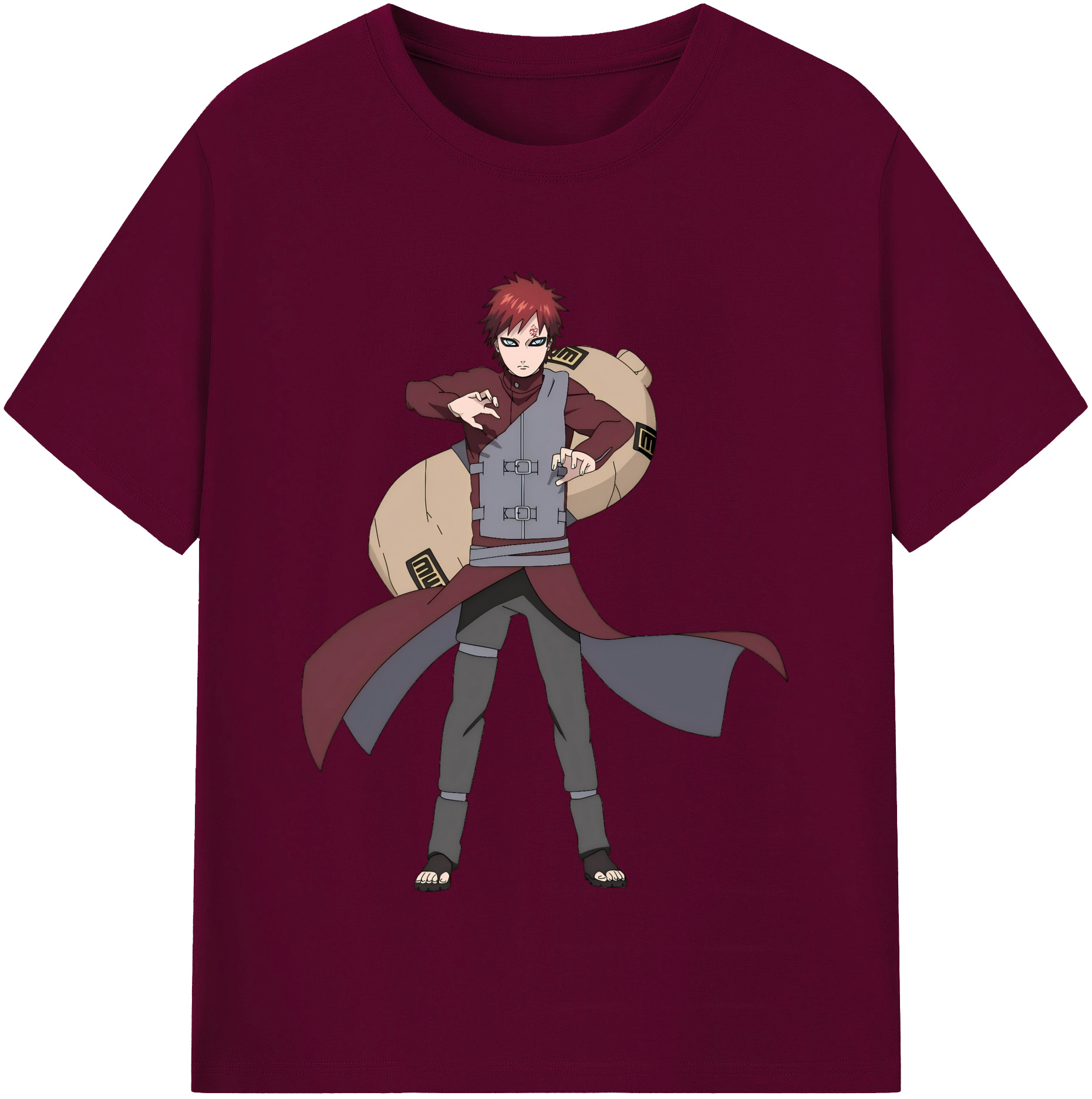 （画像用） NARUTO -ナルト- ガアラ Gaara レディースカジュアルプリントTシャツ（綿100％）